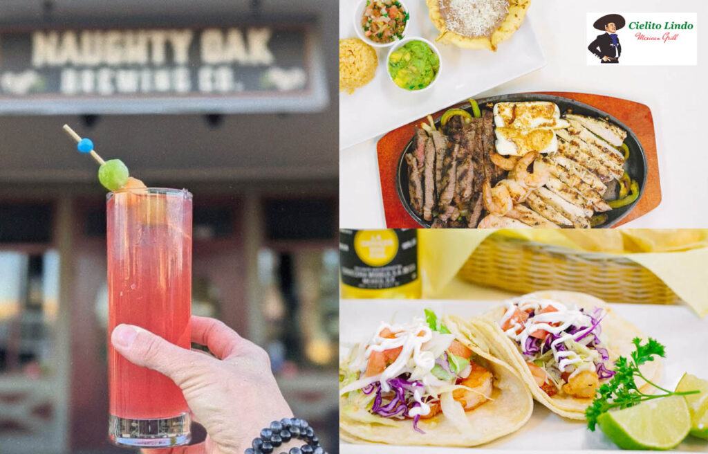 Mexican food and drink collage at Cielito Lindo.